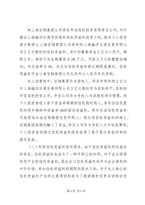 信托受益权的应用研究.docx