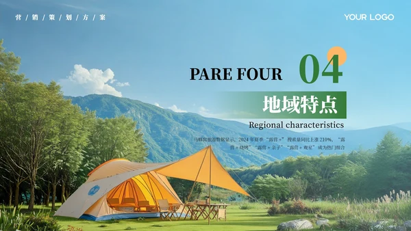 绿色创意风露营营销策划PPT模板