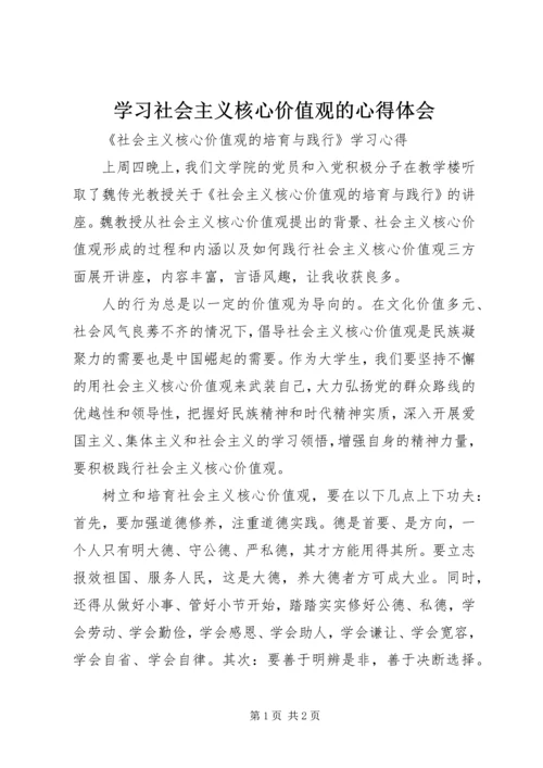 学习社会主义核心价值观的心得体会 (5).docx