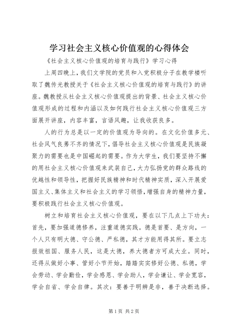 学习社会主义核心价值观的心得体会 (5).docx