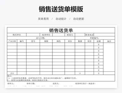 销售送货单模版