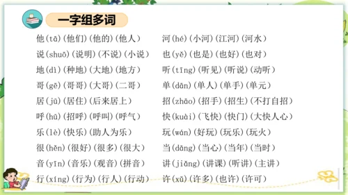统编版一年级语文下册单元复习第三单元（复习课件）