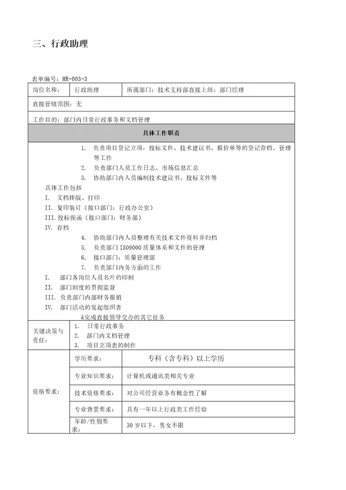 科技公司技术支持部部门管理手册