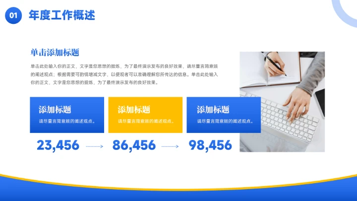 蓝色简约商务风年终总结汇报PPT