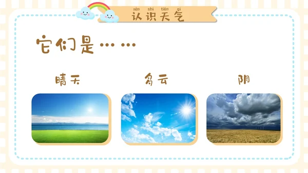 谈黄色卡通手绘插画风幼儿园认识天气PPT