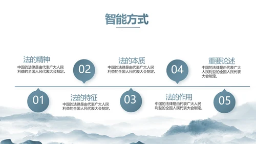 蓝色中国风法律知识讲座宣传PPT