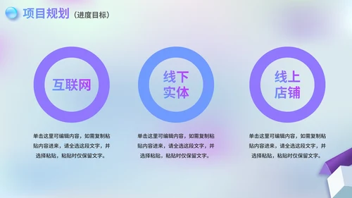 弥散清新梦幻毛玻璃项目成果汇报PPT模板