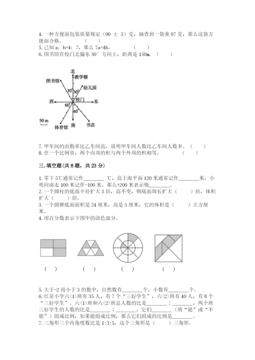 人教版六年级下册数学期末测试卷（全国通用）word版.docx