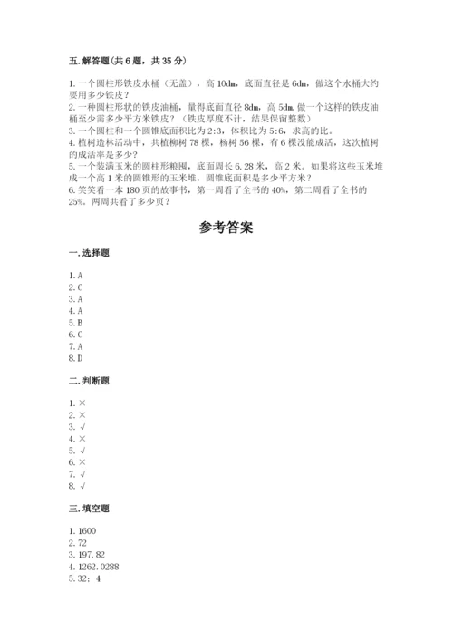 北京版六年级下册数学期中测试卷及完整答案（历年真题）.docx