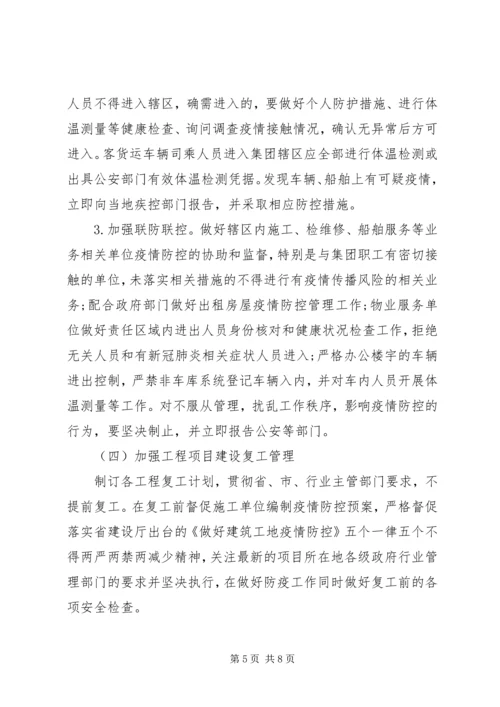 集团公司XX年复工方案范文.docx