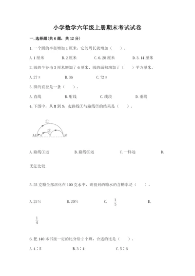 小学数学六年级上册期末考试试卷【培优a卷】.docx