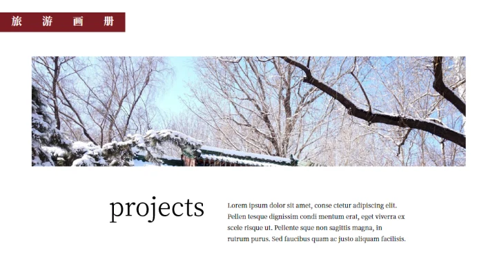 京城故宫冬季旅游画册通用PPT模板