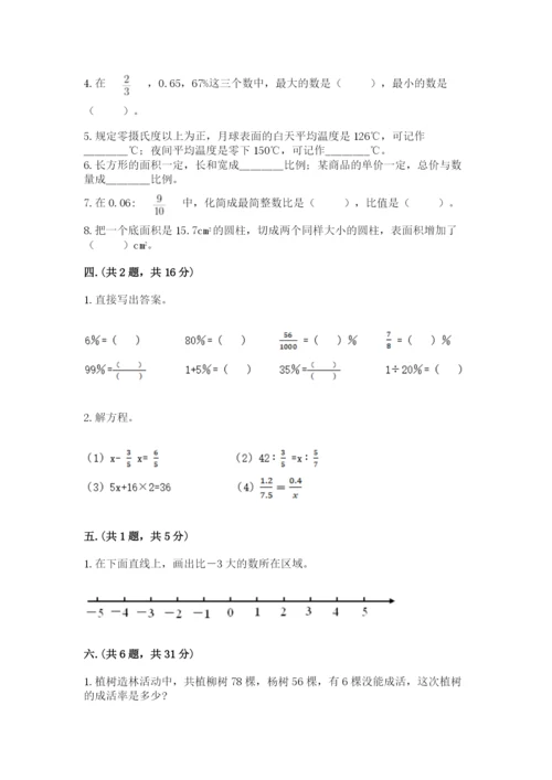 河南省平顶山市六年级下册数学期末考试试卷附参考答案（培优a卷）.docx