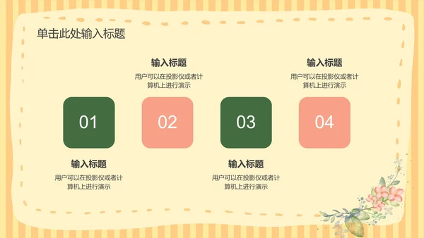 黄色小清新课堂教育教学PPT模板