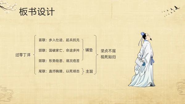 棕色古风部编版九年级语文下册课件过零丁洋PPT模板宣传PPT语文九年级下册