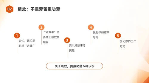 橙色简约员工职业素养培训企业培训PPT课件
