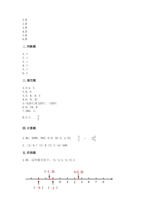 漾濞彝族自治县六年级下册数学期末测试卷推荐.docx