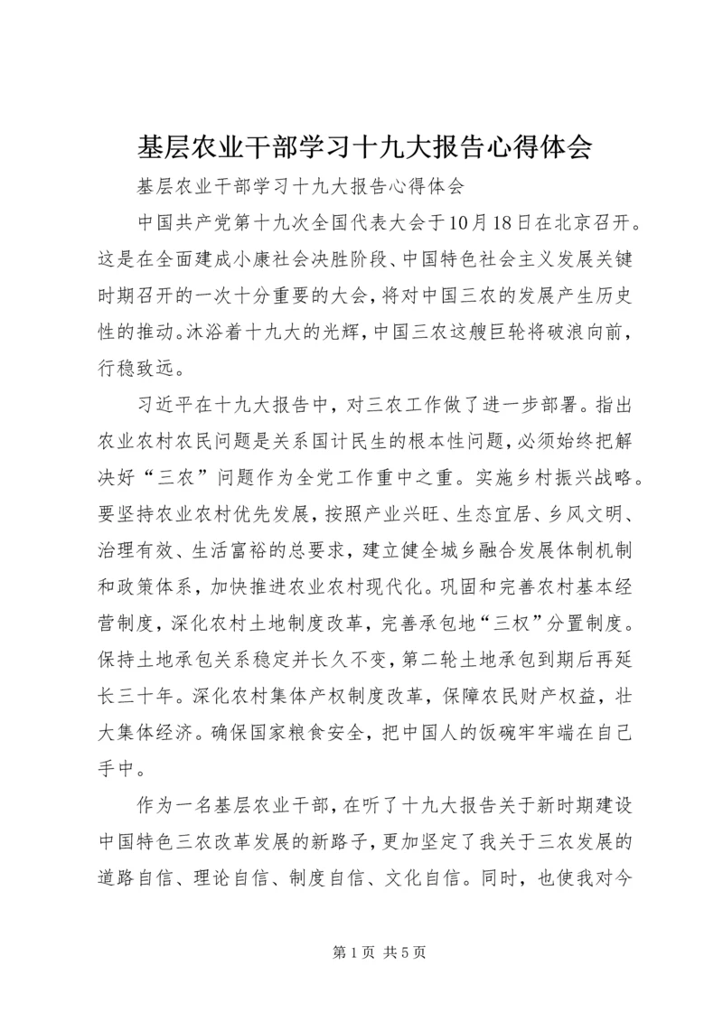 基层农业干部学习十九大报告心得体会 (2).docx