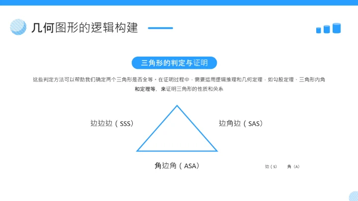 蓝色简约风几何证明逻辑拆解PPT