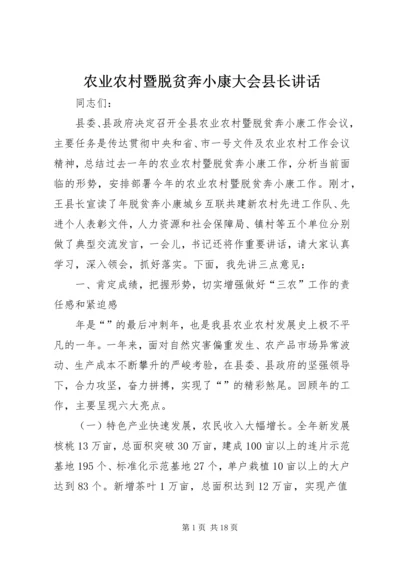 农业农村暨脱贫奔小康大会县长讲话.docx