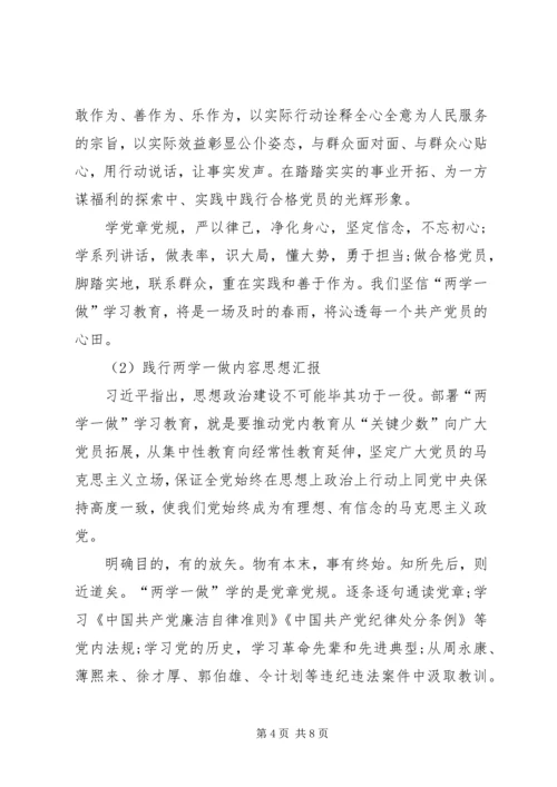 党员践行两学一做内容思想汇报100篇.docx