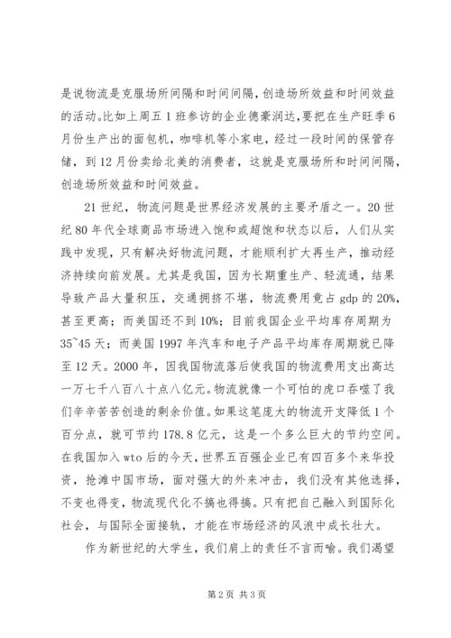 关于物流的演讲稿范文.docx