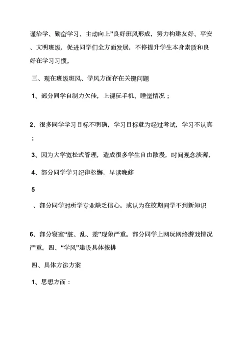 活动专项方案之班级三风建设专项方案.docx