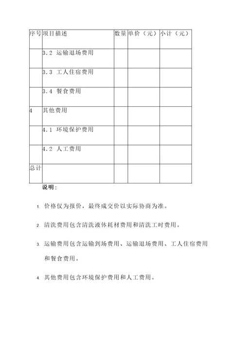 湖北化工设备清洗报价单