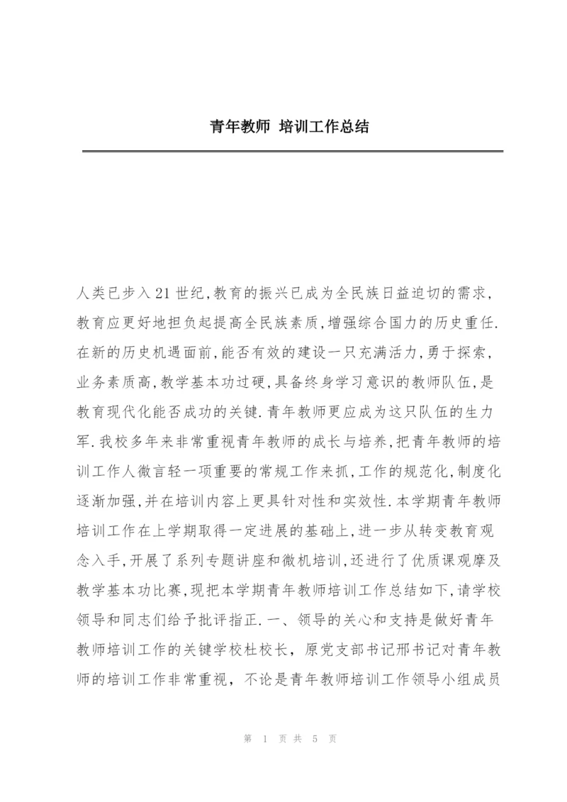 青年教师 培训工作总结.docx