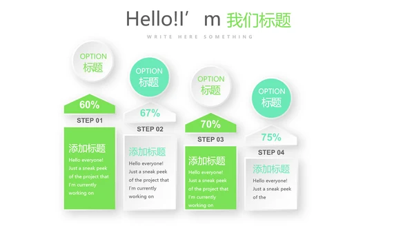 绿色时尚微立体述职报告商务通用PPT动态模板
