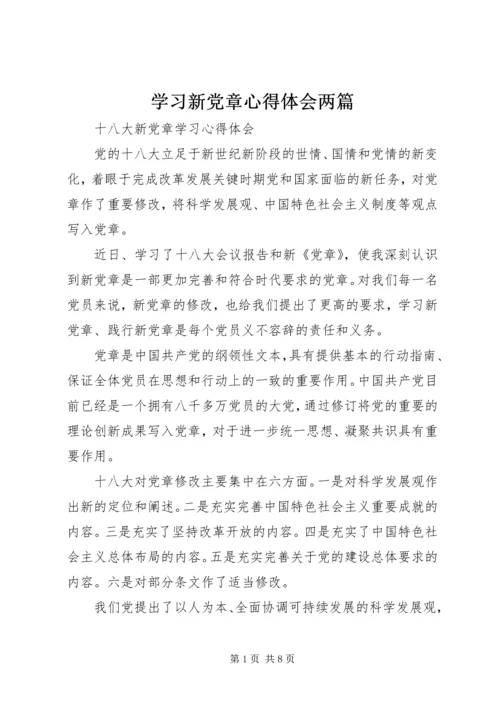 学习新党章心得体会两篇 (2).docx