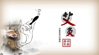 简约中医理疗艾灸动态ppt模板
