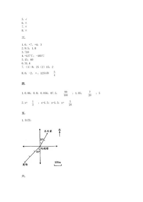人教版六年级数学小升初试卷精品（网校专用）.docx
