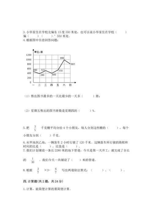 人教版六年级上册数学期末测试卷附参考答案（巩固）.docx