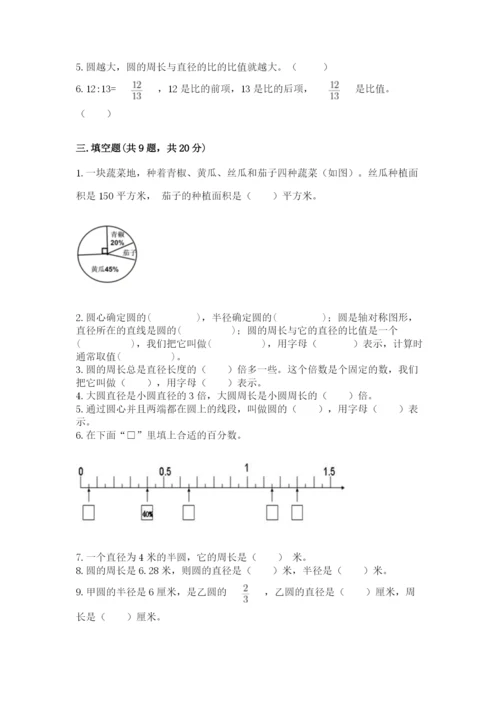 小学数学六年级上册期末考试试卷附参考答案（黄金题型）.docx