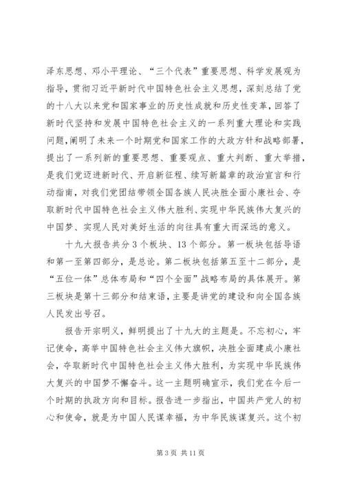 十九大精神传达提纲及贯彻意见.docx