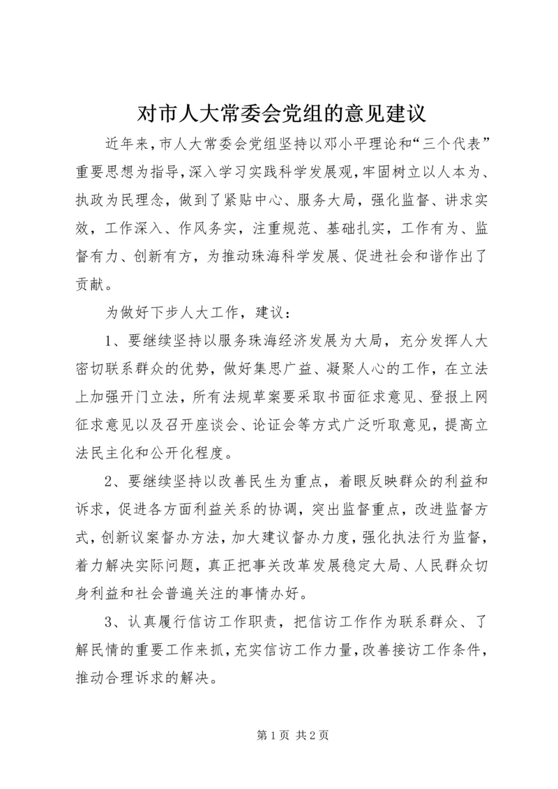 对市人大常委会党组的意见建议.docx