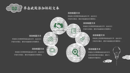 黑板背景灯泡粉笔手绘风教师说课通用PPT模板