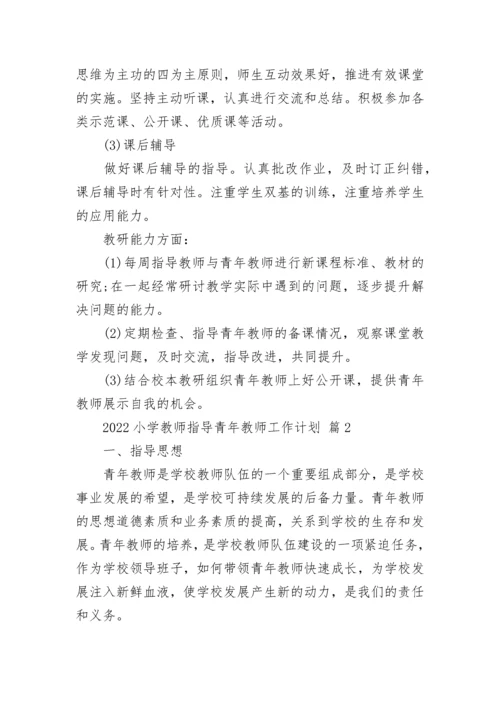 2022小学教师指导青年教师工作计划.docx