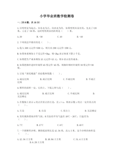 小学毕业班数学检测卷（考点提分）.docx
