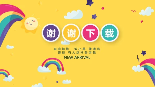 橙色生日快乐电子相册动态PPT模板