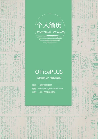 时尚整套个人简历模板