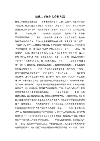 精选二年级作文合集九篇