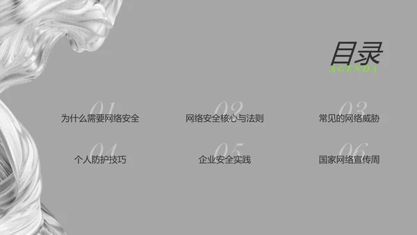 灰绿色酸性流体网络安全教育PPT模板