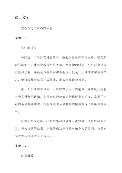 支教青马培训心得体会