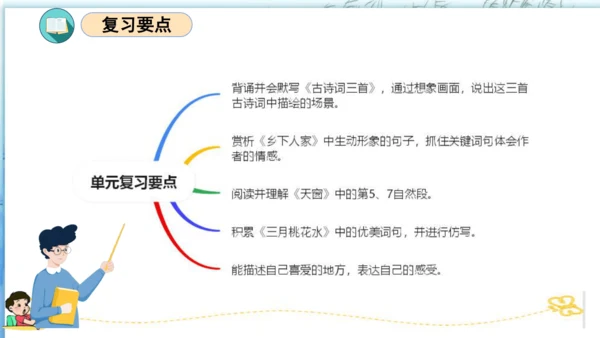 统编版四年级语文下册单元复习第一单元（复习课件）