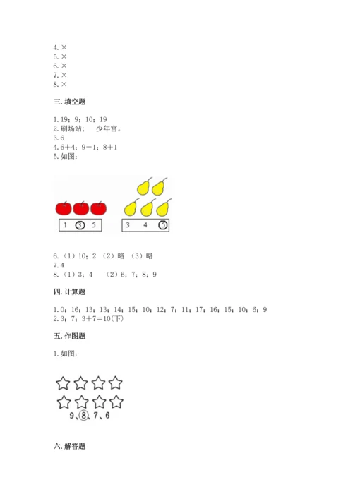 小学一年级上册数学期末测试卷（易错题）word版.docx