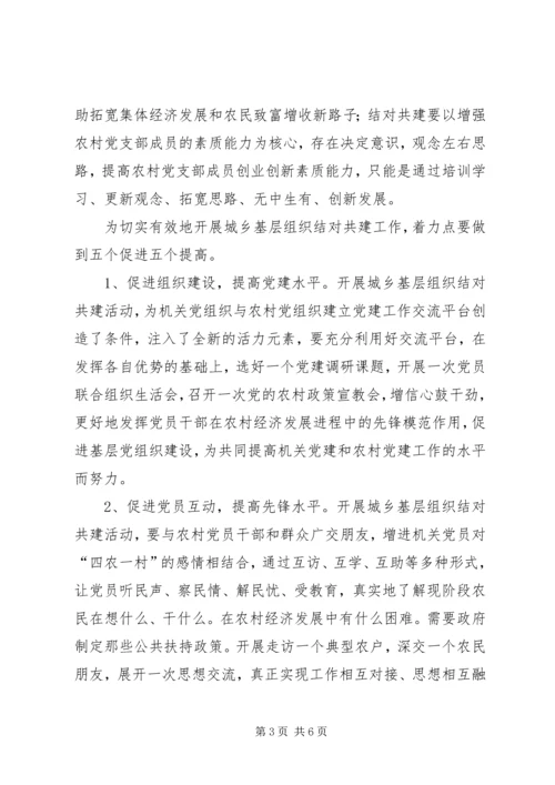 机关党支部与农村党支部结对共建的实践与思考.docx