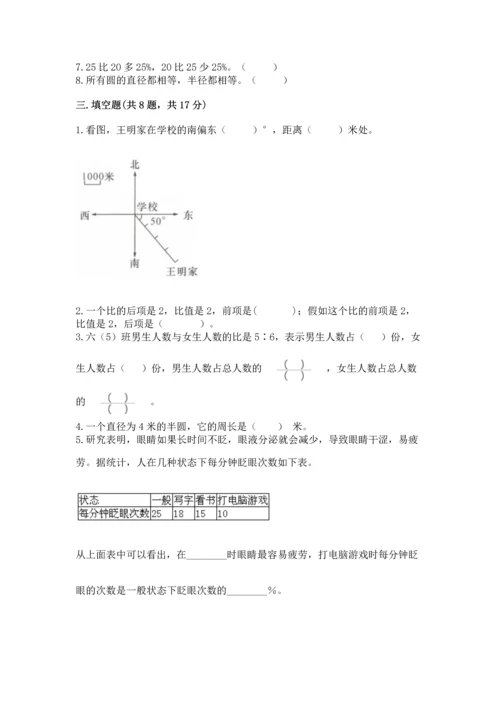 小学数学六年级上册期末考试卷【夺分金卷】.docx