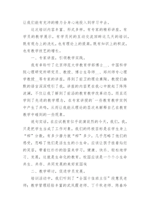 乡村小学教师培训总结.docx